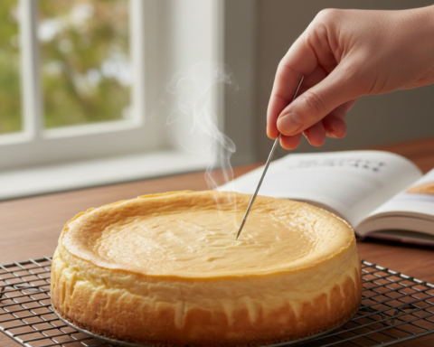 how to tell when cheesecake is done​