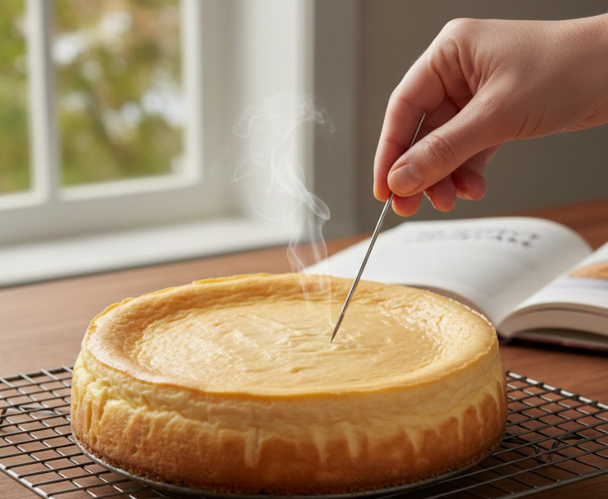how to tell when cheesecake is done​