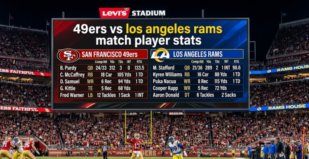 49ers vs los angeles rams match player stats