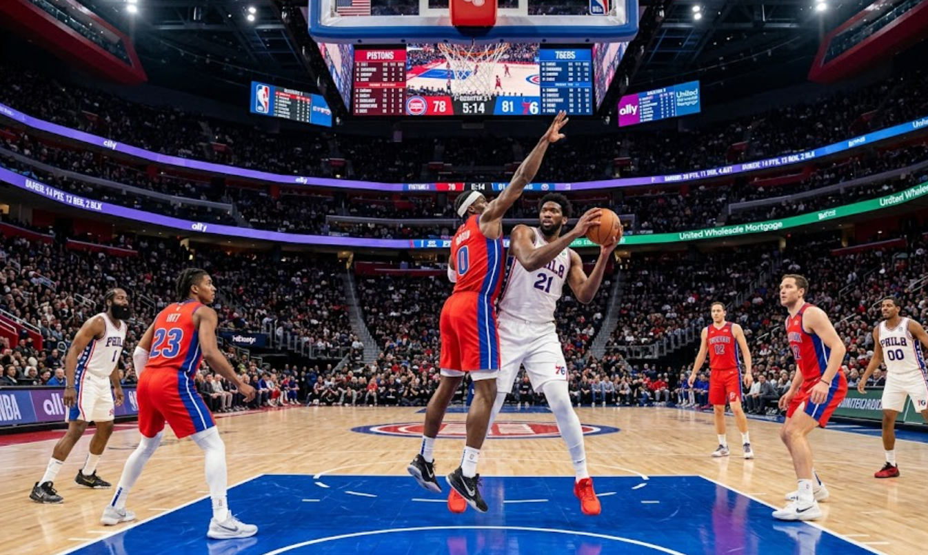Detroit Pistons vs 76ers Match Player Stats